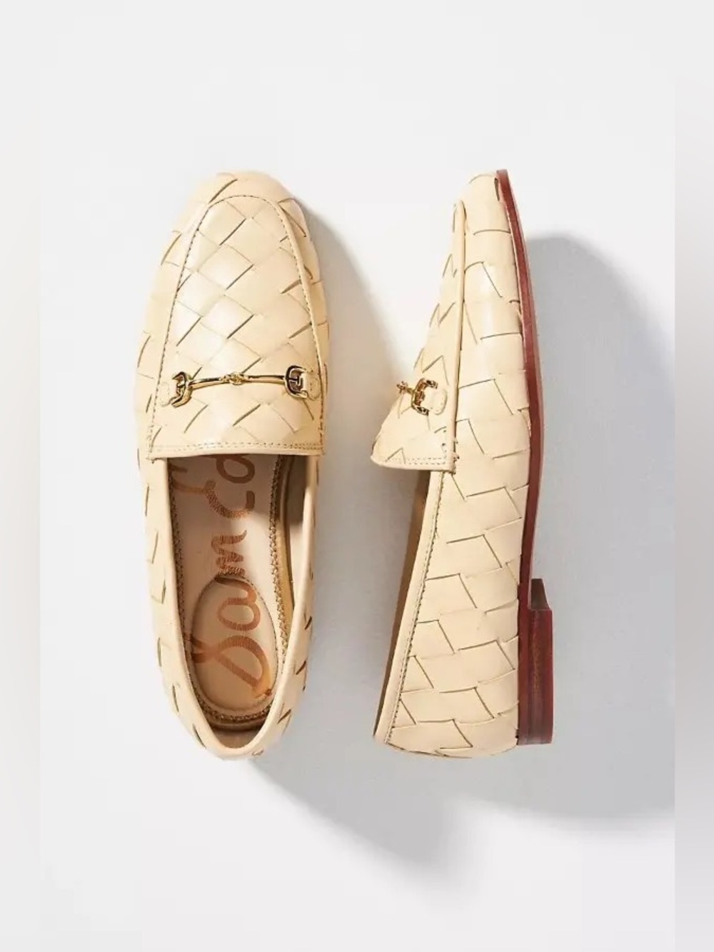 Anthropologie $190 🪷 Sam Edelman Loraine Woven Loafer in Eggshell 🪷 Size 7.5 M